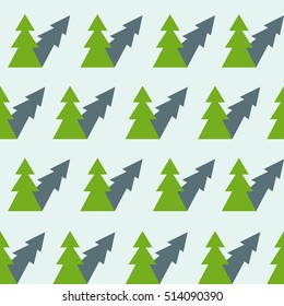 seamless pattern of christmas tree on white background