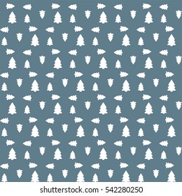 Seamless pattern with christmas tree. Pine background. Vector illustration.