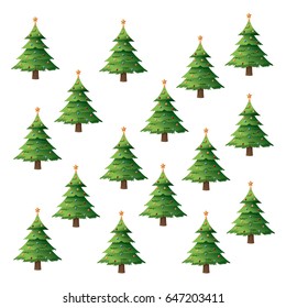 seamless pattern christmas tree pine balls and star decoration