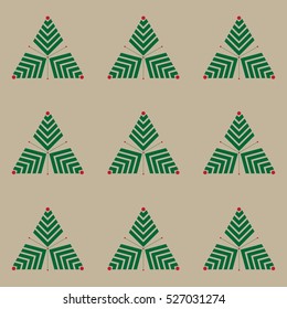 Seamless pattern Christmas with Christmas tree or poinsettia