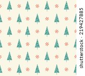 Seamless pattern with Christmas tree and snowflake for winter holidays design