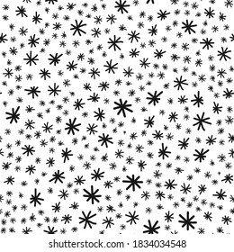Seamless pattern with Christmas tree and snowflake for winter holidays design.