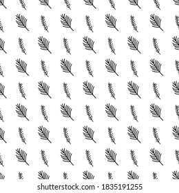 Seamless pattern with Christmas tree and snowflake for winter holidays design.