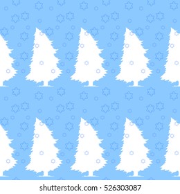 Seamless pattern with Christmas tree and snowflake for winter holidays design