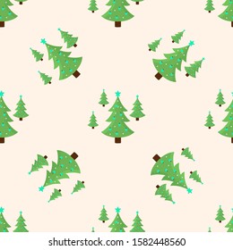 Seamless pattern Christmas tree , suitable for use as an orament or digital printing, background and wallpaper