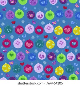 Seamless pattern from Christmas tree toys