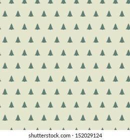 Seamless Pattern Of Christmas Tree. Vector,  EPS 8.