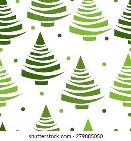 Seamless pattern with christmas tree. Vector illustration