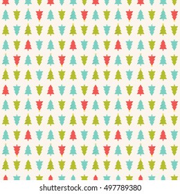 Seamless pattern with Christmas tree. Vector illustration.