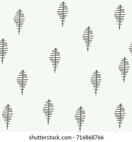 Seamless pattern with Christmas tree. Winter forest.