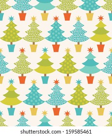 Seamless pattern with christmas trees