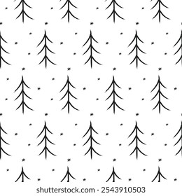 Seamless pattern with christmas trees