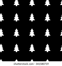 Seamless pattern with Christmas trees