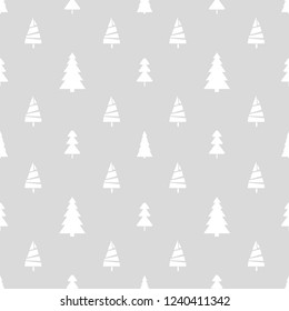 Seamless pattern with christmas trees. Abstract geometric wallpaper. Geometric art. Print for textiles, fabrics, polygraphy, posters. Greeting cards. Black and white illustration