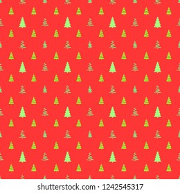 Seamless pattern with christmas trees. Abstract geometric wallpaper. Geometric art. Print for textiles, fabrics, polygraphy, posters. Greeting cards