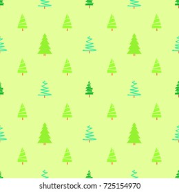 Seamless pattern with christmas trees. Abstract geometric wallpaper. Geometric art. Green christmas trees. Print for textiles, fabrics, polygraphy, posters. Greeting cards. Natural texture