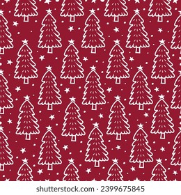 seamless pattern with christmas trees, Christmas Background 