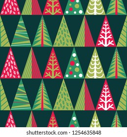 Seamless pattern with Christmas trees. Can be used on packaging paper, fabric, background for different images, etc. 