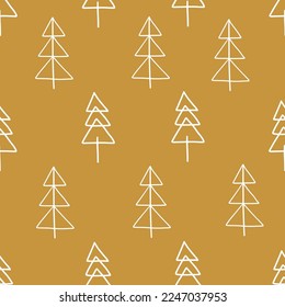 Patrón sin foco con árboles de Navidad. Moderno ambiente de vacaciones en boho. Ilustración del vector