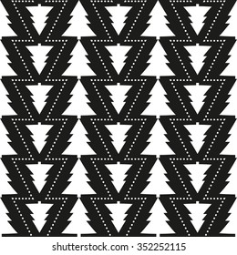 Seamless pattern with Christmas trees; New Year's background