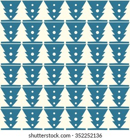 Seamless pattern with Christmas trees; 
New Year's background