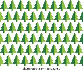 Seamless pattern Christmas trees for new year greeting card/wallpaper background. Vector Illustration.