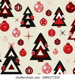 Seamless pattern with Christmas trees on a Christmas theme.