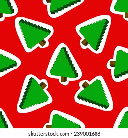 Seamless pattern with  Christmas trees on a backround. Vector