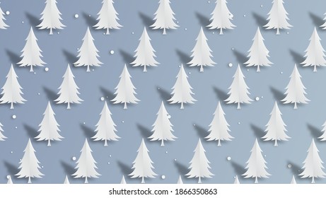 Patrón sin foco con árboles de Navidad. Estilo de papel. Ilustración de vectores con elementos de Navidad