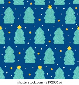 Seamless pattern with Christmas trees. Perfect for wallpapers, pattern fills, web page backgrounds, surface textures, textile. 