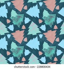 seamless pattern of Christmas trees in retro style. 10 eps