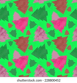 seamless pattern of Christmas trees in retro style. 10 eps