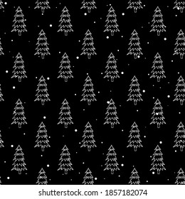 Seamless pattern with Christmas trees and  snow.  Can be used  for fabric, phone case and wrapping paper. 

