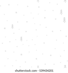 Seamless pattern of Christmas trees and snowflakes.