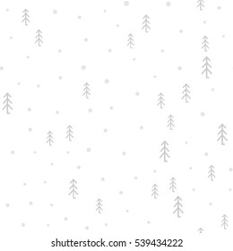 Seamless pattern of Christmas trees and snowflakes.