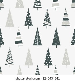 seamless pattern with christmas trees. vector illustration.