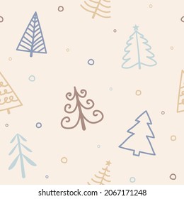 Seamless pattern with Christmas trees. Vector