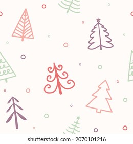 Seamless pattern with Christmas trees. Vector