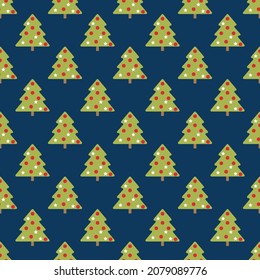 Seamless pattern with christmas trees. Vector illustration