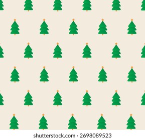 Seamless pattern with Christmas trees. Vector Illustration