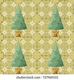 Seamless pattern with Christmas trees Vector Illustration EPS8