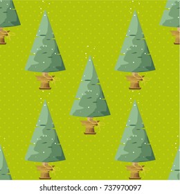 Seamless pattern with Christmas trees Vector Illustration EPS8