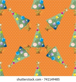 Seamless pattern with Christmas trees Vector Illustration EPS8