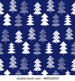 Seamless pattern with christmas trees for your design.