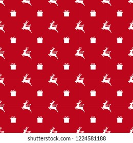 Seamless pattern for christmas. Welcome winter isolated on red background. Vector illustration