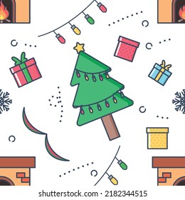 Seamless pattern Christmas,used to make gift wrapping paper, fabric pattern, wallpaper.