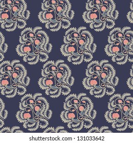 Seamless pattern with chrysanthemum branch. Vector illustration