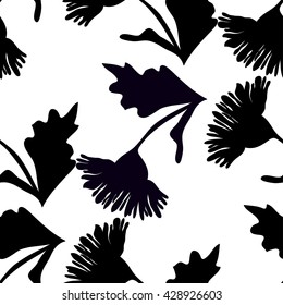 Seamless pattern with chrysanthemum flowers.