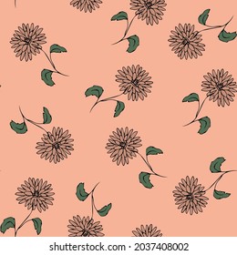 
nahtloses Muster Chrysanthemum-Blumen auf rosafarbenem Hintergrund