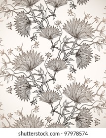 seamless pattern with chrysanthemums